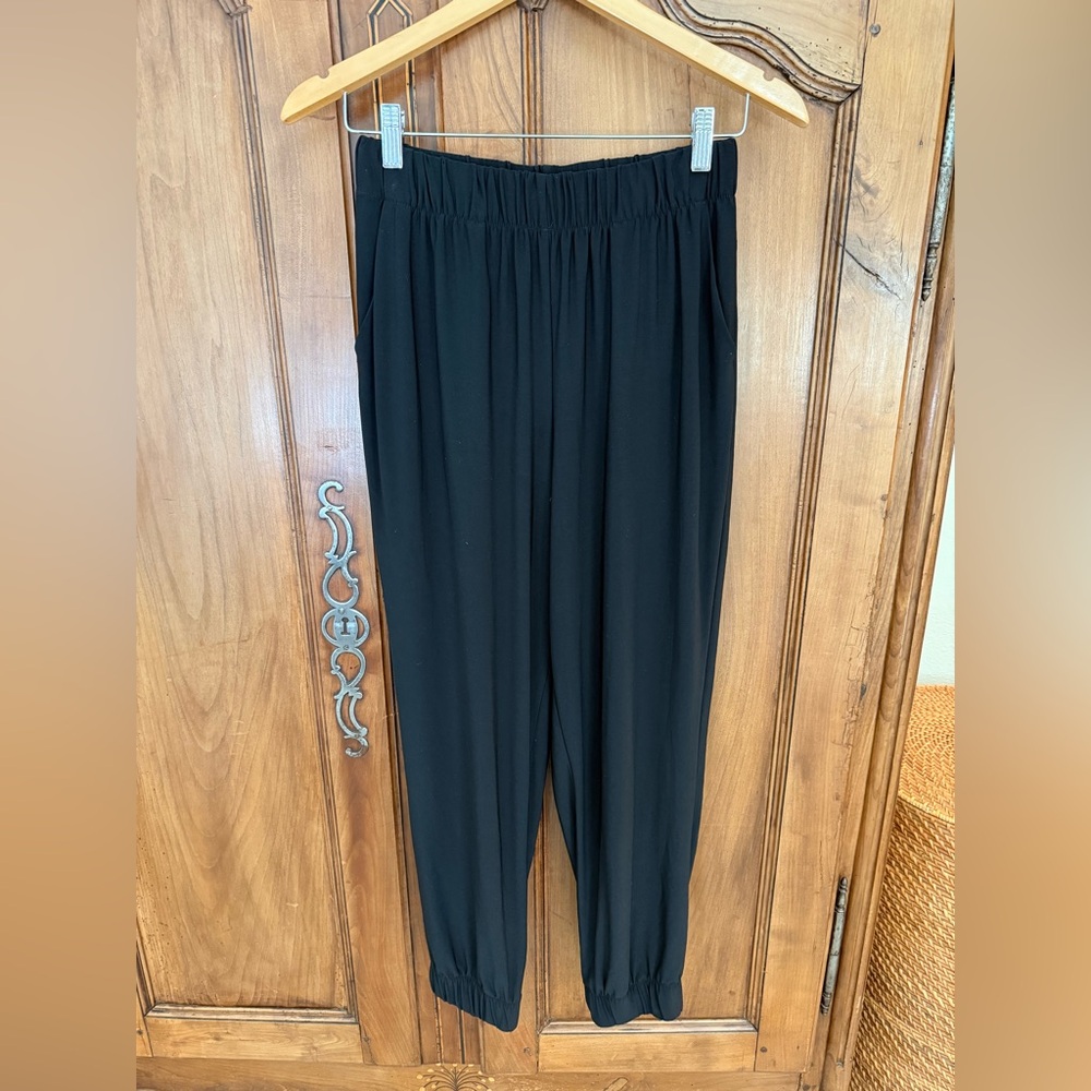 ZARA Women's Black Elastic-Waist Pull-On Pants